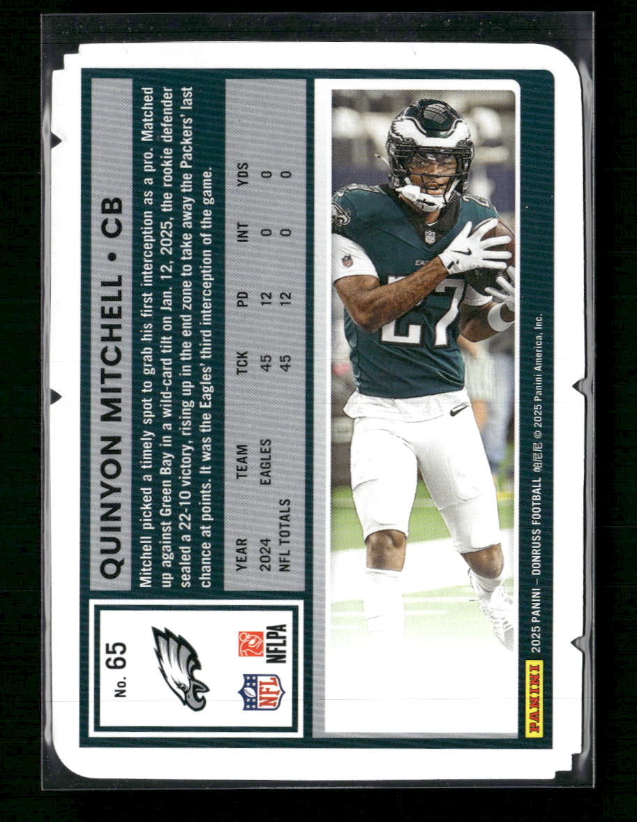 2025 Donruss Press Proofs Silver Die Cut Quinyon Mitchell #/99 #65