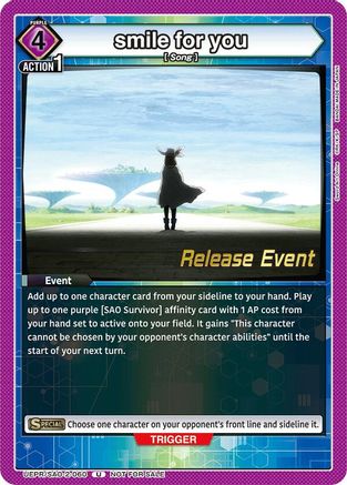 smile for you (UEPR/SAO-2-060) - UEX06BT Sword Art Online Vol2 Release Event Cards