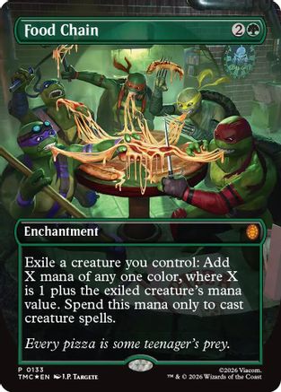 Food Chain (Borderless) (TMC-133) - Commander: Teenage Mutant Ninja Turtles Foil - Golden Apple Comics
