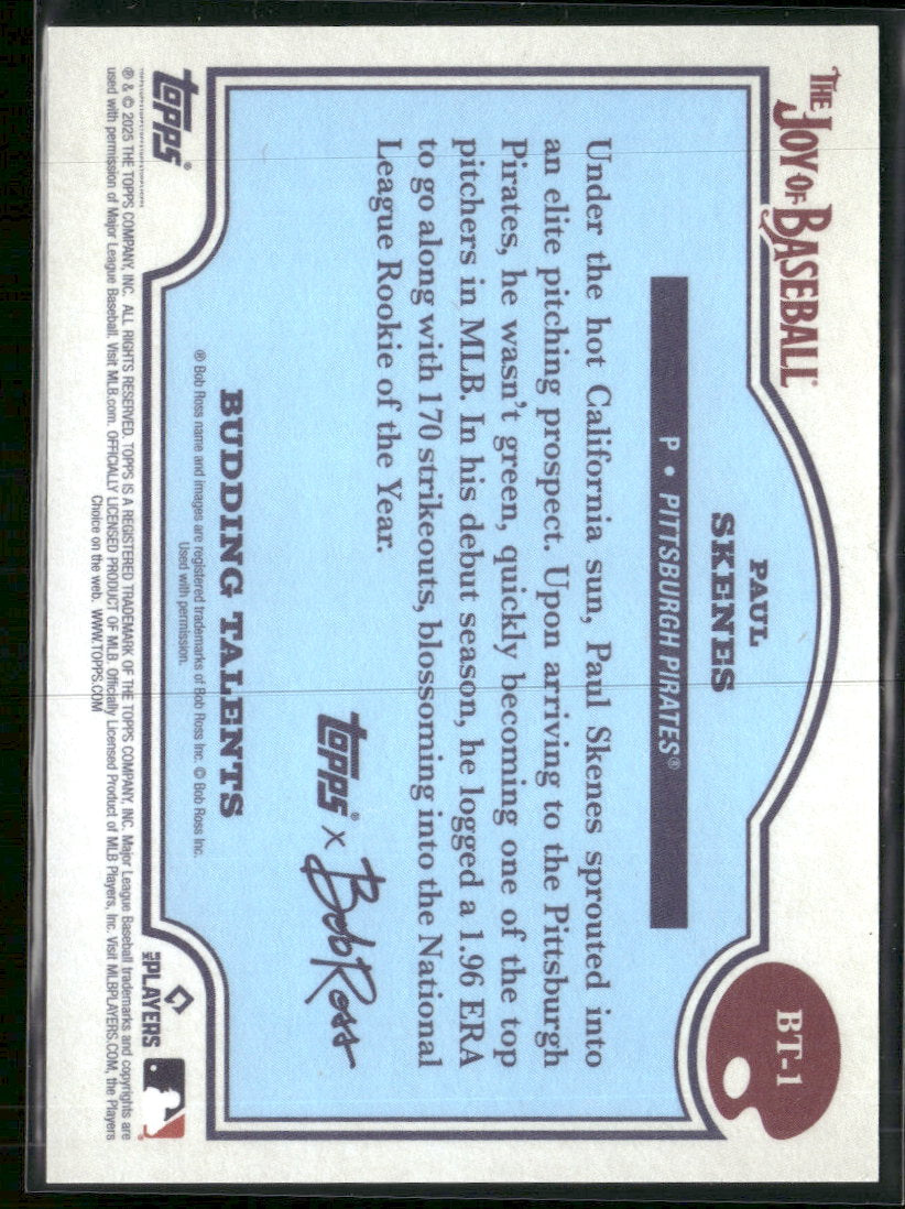 2025 Topps Bob Ross T J of B Paint Splatter Paul Skenes #/99 #BT-1