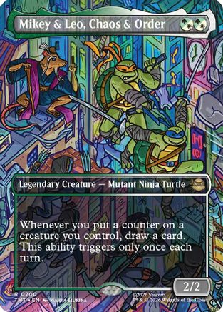 Mikey & Leo, Chaos & Order (Borderless) (TMT-200) - Teenage Mutant Ninja Turtles - Golden Apple Comics
