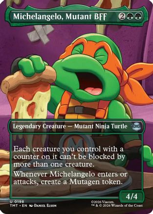Michelangelo, Mutant BFF (Borderless) (TMT-198) - Teenage Mutant Ninja Turtles Foil - Golden Apple Comics