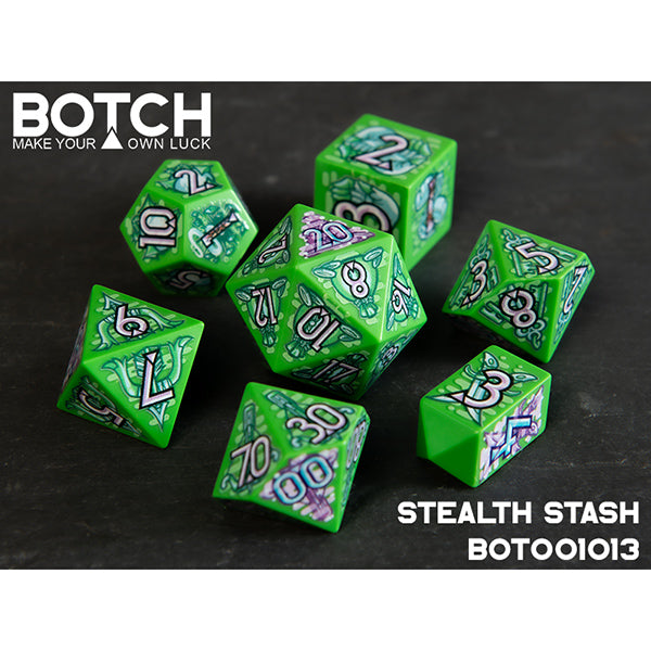 7 Piece Die Set Botch Dice: Stealth Stash