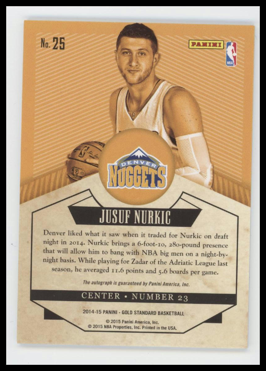 2014-15 Panini Gold Standard Gold Scripts Jusuf Nurkic #/199 AU #25