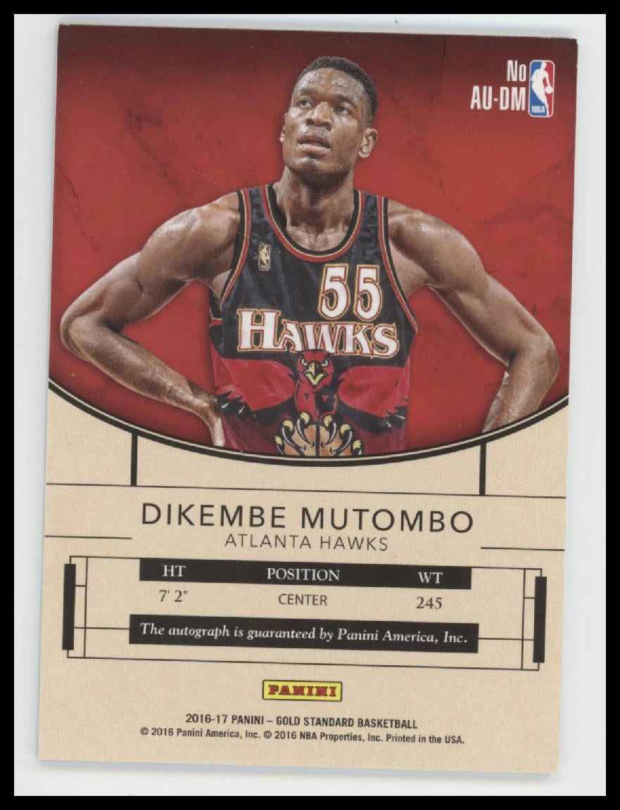 2016-17 Panini Gold Standard AU Autographs Dikembe Mutombo #/79 AU #AU-DM