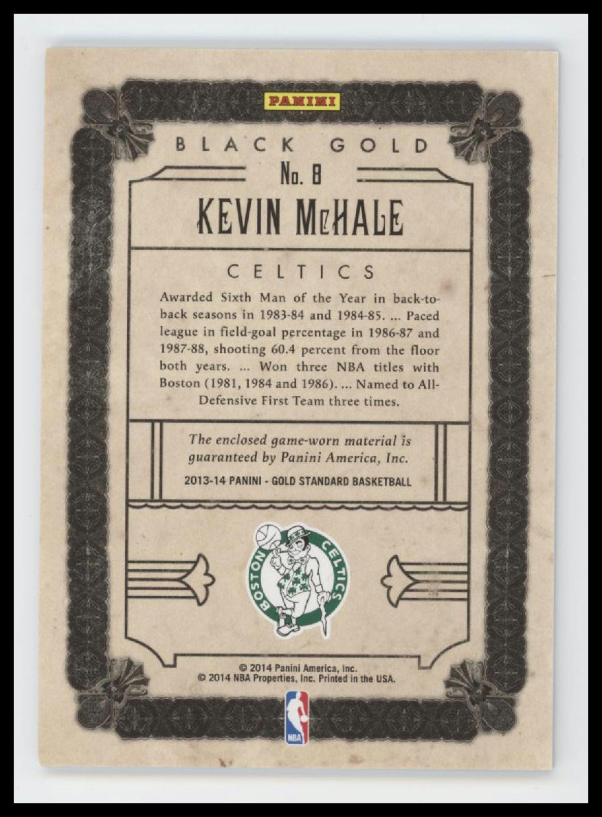 2013-14 Panini Gold Standard Black Gold Threads Kevin McHale #/49 #8