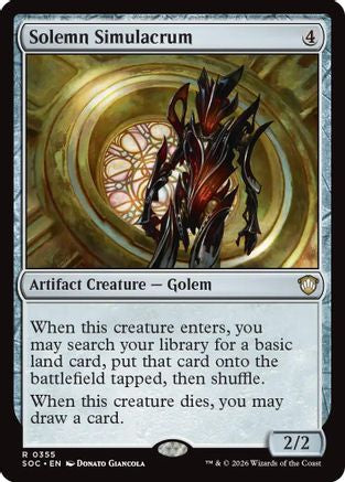 Solemn Simulacrum (SOC-355) - Commander: Secrets of Strixhaven - Golden Apple Comics