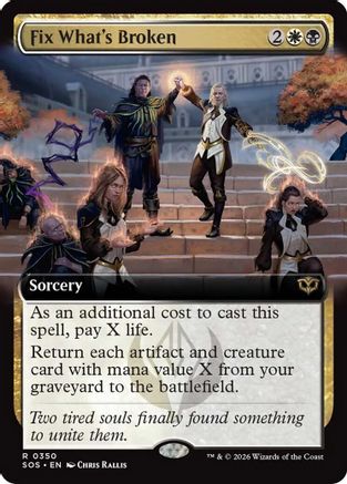 Fix What's Broken (Extended Art) (SOS-350) - Secrets of Strixhaven Foil - Golden Apple Comics