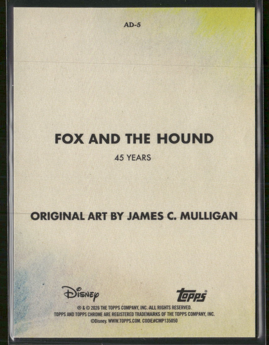 2026 Topps Chrome Disney Art of Disney Fox and the Hound - 45 Years #AD-5