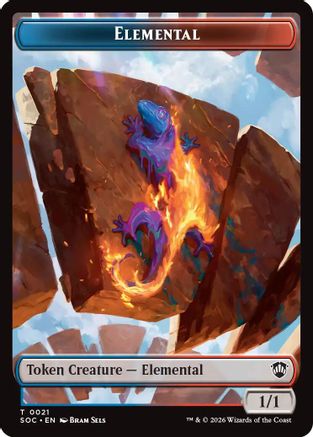 Elemental (0021) // Phyrexian Myr Double-Sided Token (SOC-21 // 8) - Commander: Secrets of Strixhaven - Golden Apple Comics