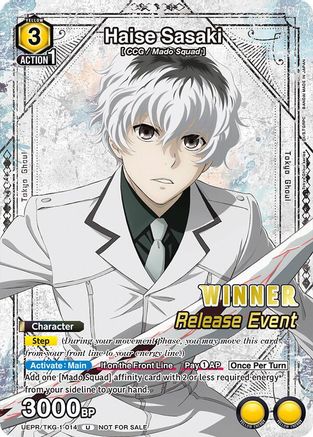 Haise Sasaki (014) (Release Event Winner) (UEPR/TKG-1-014) - UE18BT Tokyo Ghoul Release Event Foil