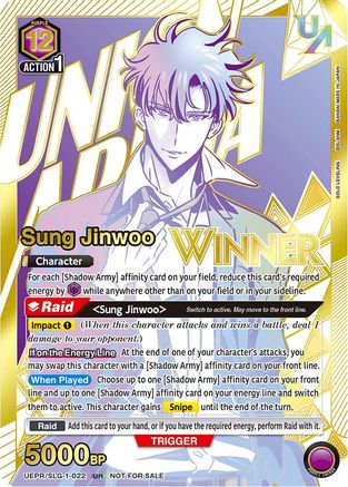 Sung Jinwoo (022) (UR) (Winner) (UEPR/SLG-1-022) - Union Arena Promotion Cards Foil