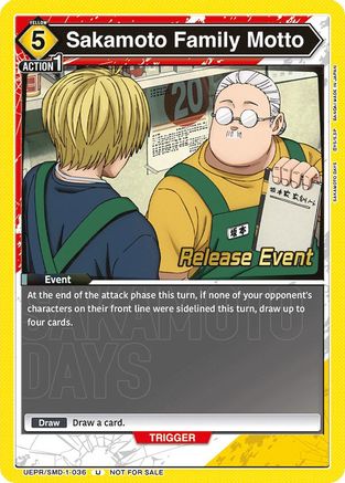 Sakamoto Family Motto (Release Event) (UE19BT/SMD-1-036) - UE19BT SAKAMOTO DAYS Release Event Cards