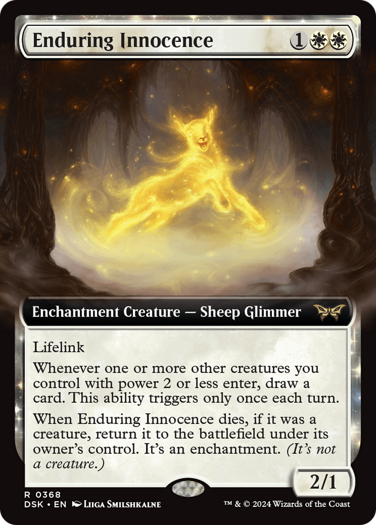 Enduring Innocence (DSK-368) - Duskmourn: House of Horror: (Extended Art, enchantment) Foil