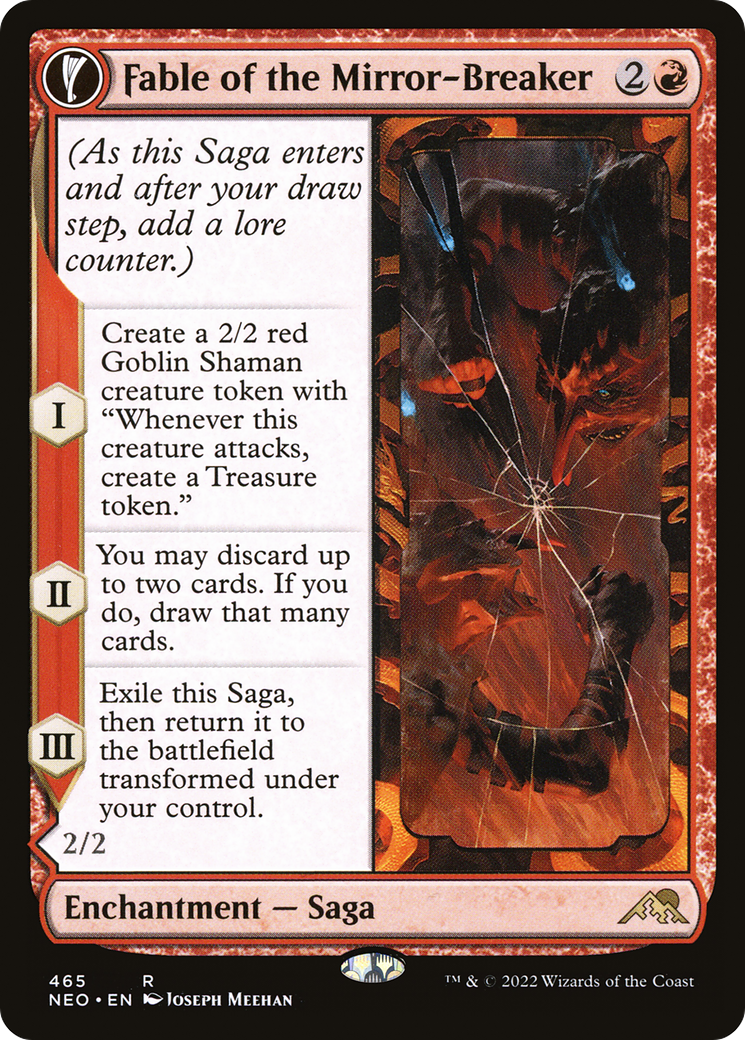 Fable of the Mirror-Breaker // Reflection of Kiki-Jiki (NEO-465) - Kamigawa: Neon Dynasty: (Extended Art, fandfc, enchantment)