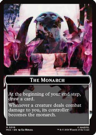 The Monarch (016) // Vibranium (015) Double-Sided Token (MSC-16 // 15) - Commander: Marvel Super Heroes