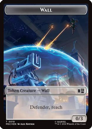Wall (019) // Merfolk (024) Double-Sided Token (Surge Foil) (MSC-19 // 24) - Commander: Marvel Super Heroes Foil