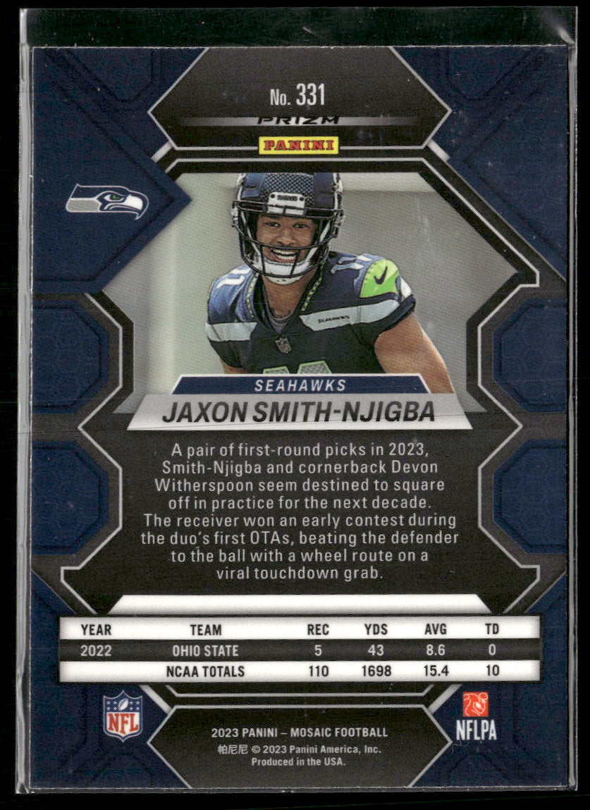 2023 Panini Mosaic Camo Pink Mosaic Jaxon Smith-Njigba RC #331