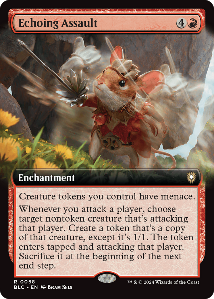 Echoing Assault (BLC-058) - Bloomburrow Commander: (Extended Art)