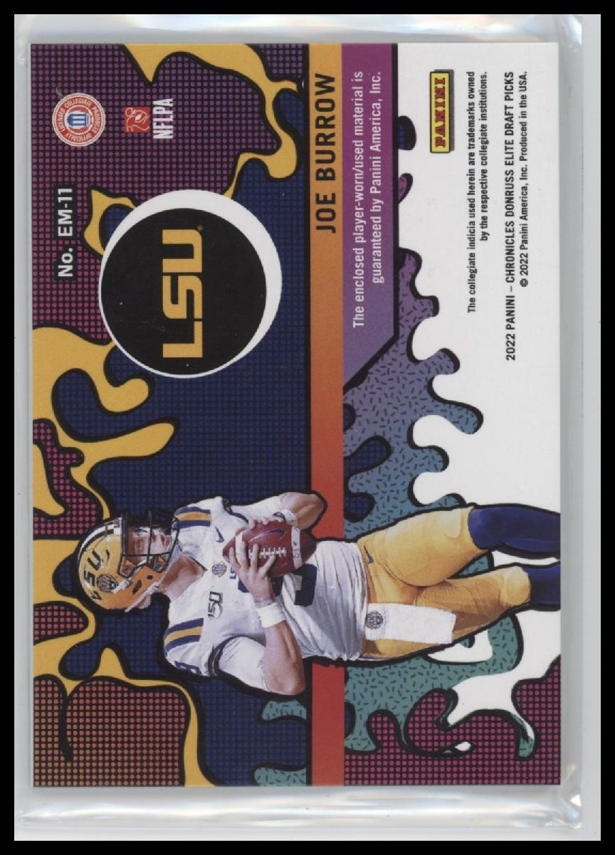 2022 Panini Chronicles Draft Picks Elite Moxie Jersey Joe Burrow #EM-11