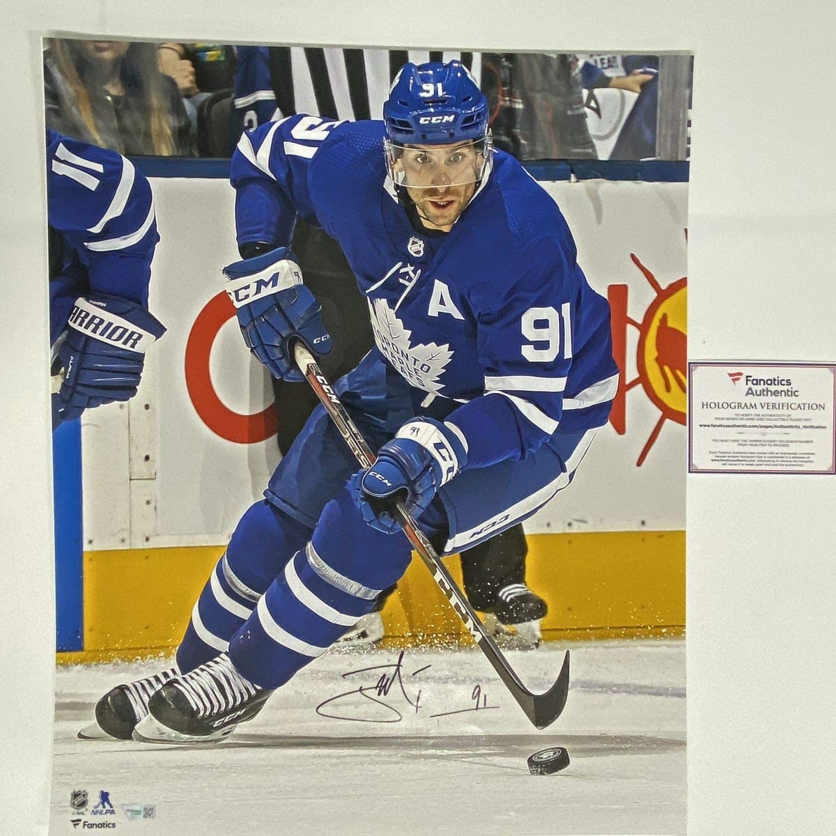 Autographed/Signed John Tavares Toronto Maple Leafs 16x20 Hockey Photo Fanatics COA