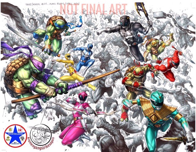 POWER RANGERS TEENAGE MUTANT NINJA TURTLES #1 SSCO 5 STAR EXCLUSIVES INHYUK LEE VIRGIN & QUAH + NGU VIRGIN WRAPAROUND JAM VARIANT SET