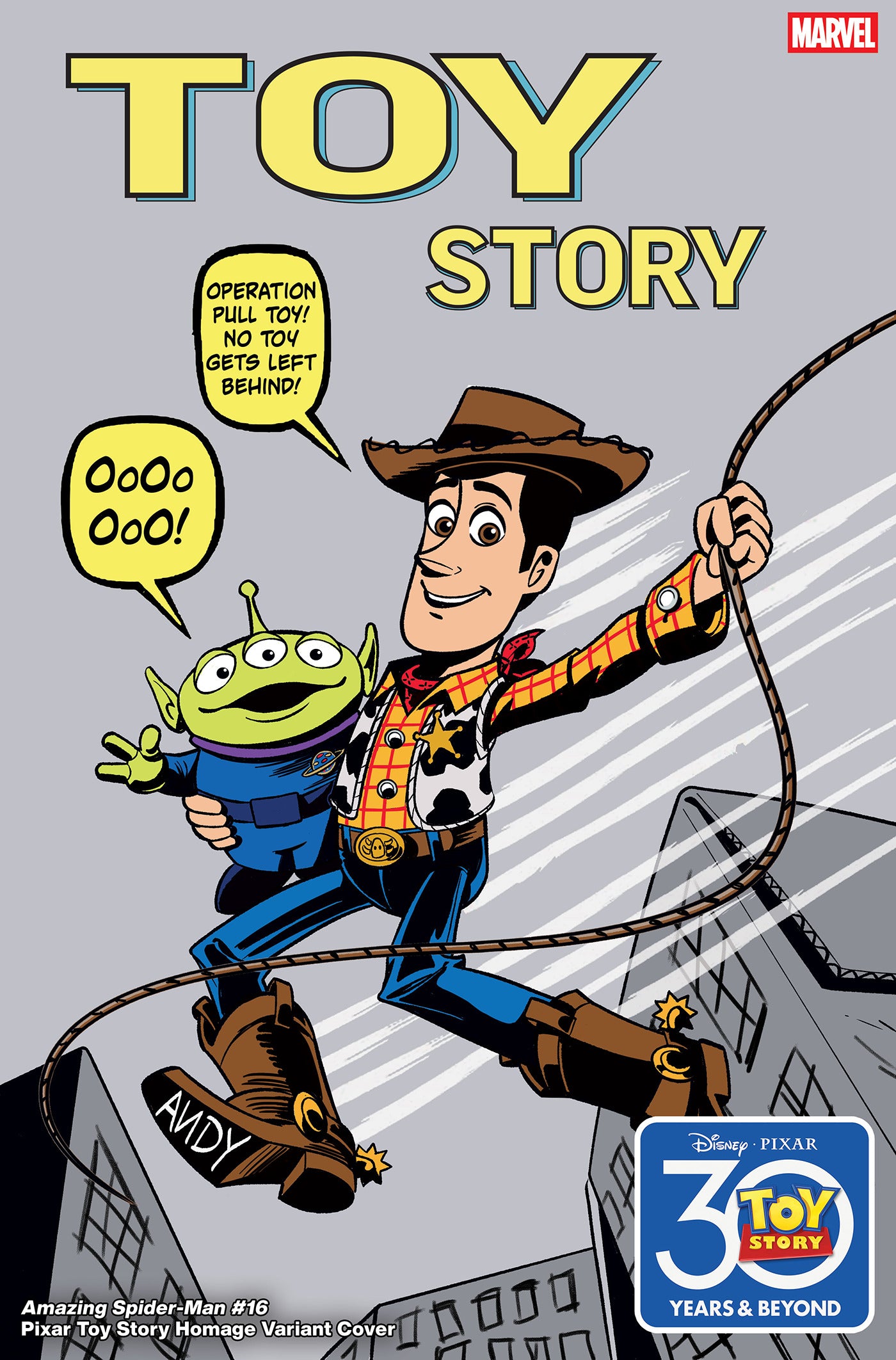 Amazing Spider-Man #16 D Marco Forcelloni Pixar Toy Story Homage Variant (11/19/2025) Marvel - Golden Apple Comics