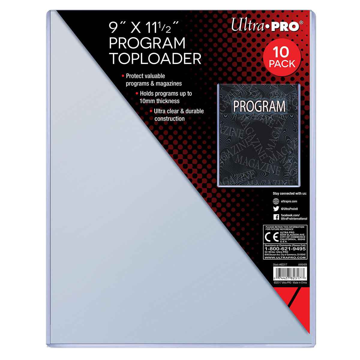 9" x 11-1/2" Program TOPLOADER® Sleeves (10ct)
