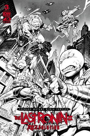 Teenage Mutant Ninja Turtles Last Ronin II Re-Evolution #3 F 1:75 Escorza BW Variant (10/16/2024) IDW - Golden Apple Comics