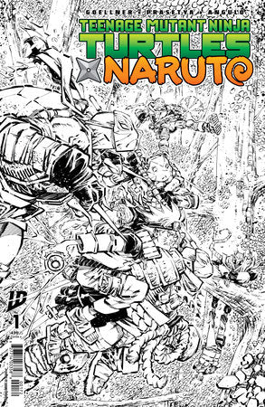 Teenage Mutant Ninja Turtles X Naruto #1 2nd Print B 1:10 Jorge Corona B&W Variant (03/12/2025) Idw