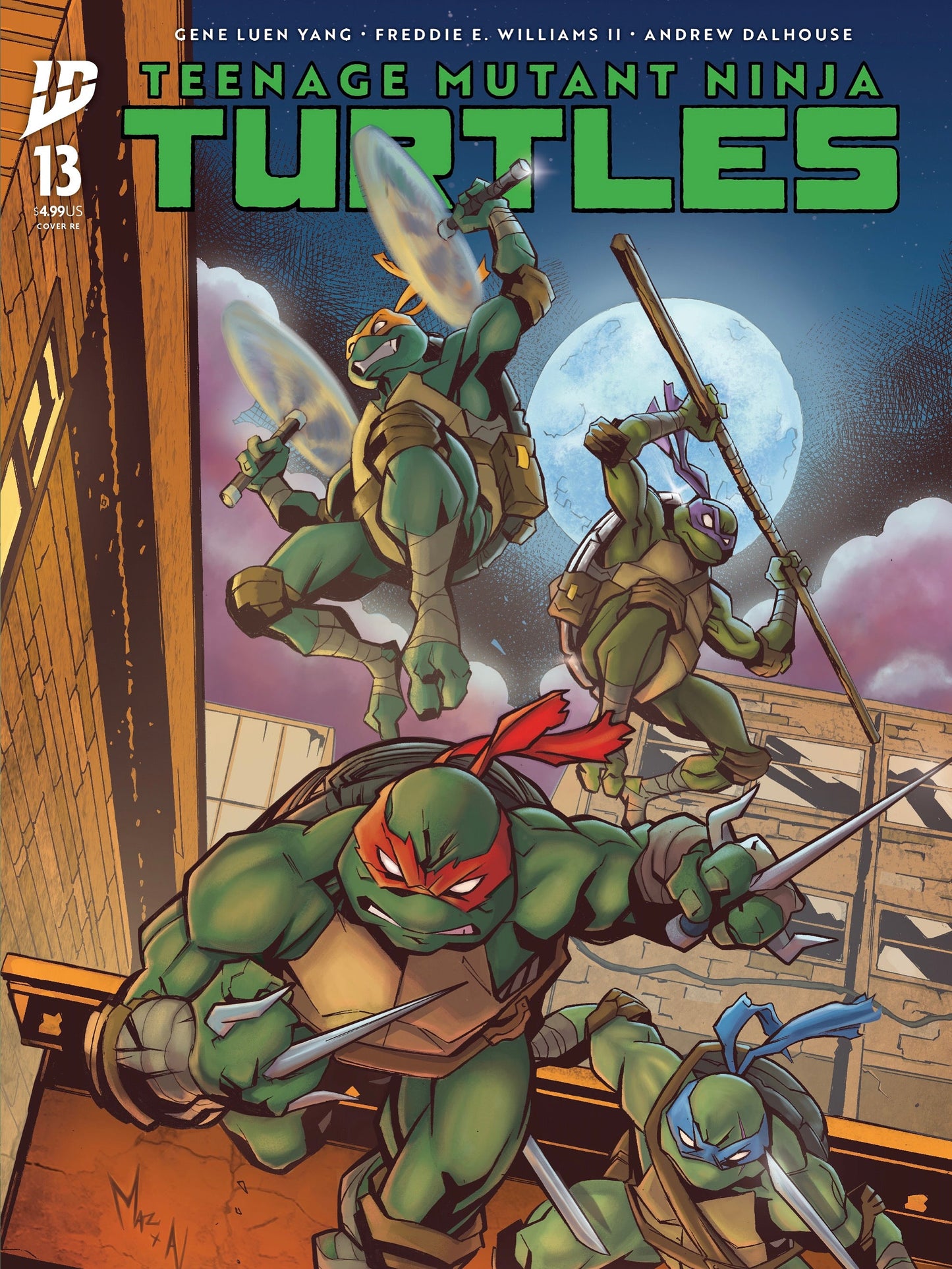 Teenage Mutant Ninja Turtles #13 Aurelio Mazzara Virgin/Trade + Jason Flowers Black Saber Exclusive