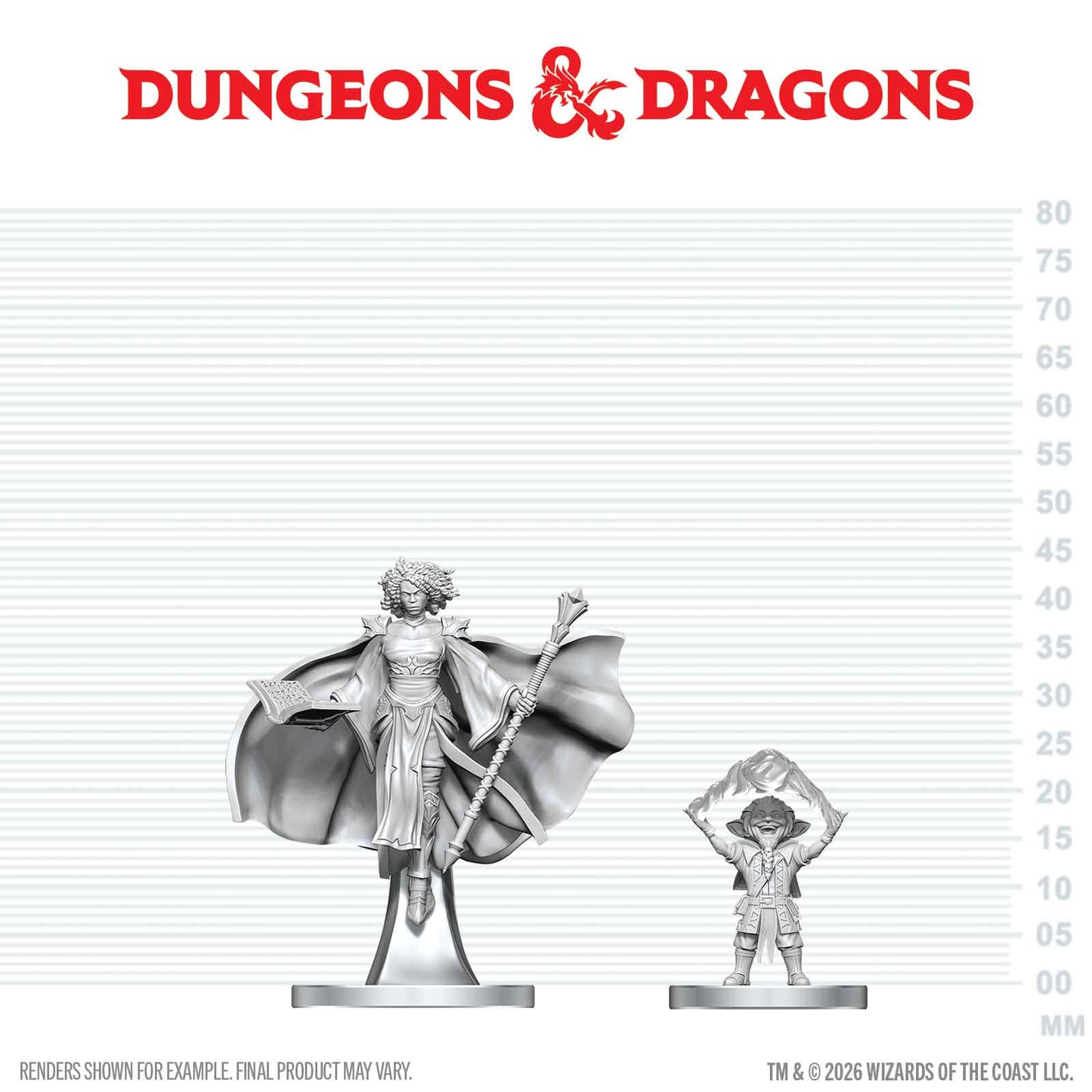 D&D: Nolzur's Marvelous Unpainted Miniatures - Gnome Warlock & Aasimar Wizard