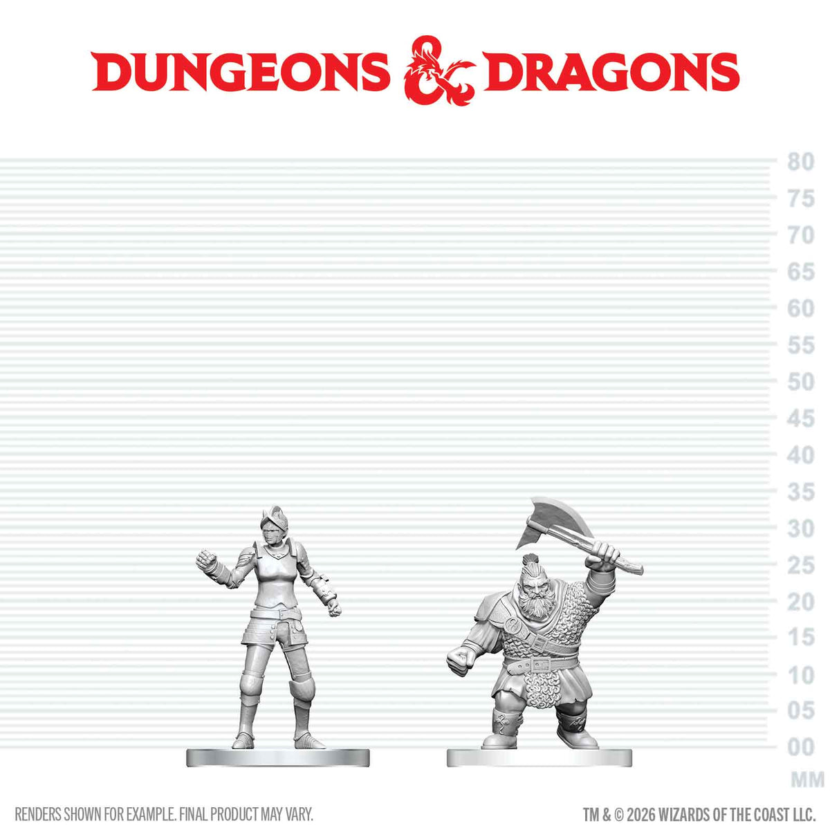 D&D: Nolzur's Marvelous Unpainted Miniatures - Cultist of Bane & Dwarf Zhentilar Soldier