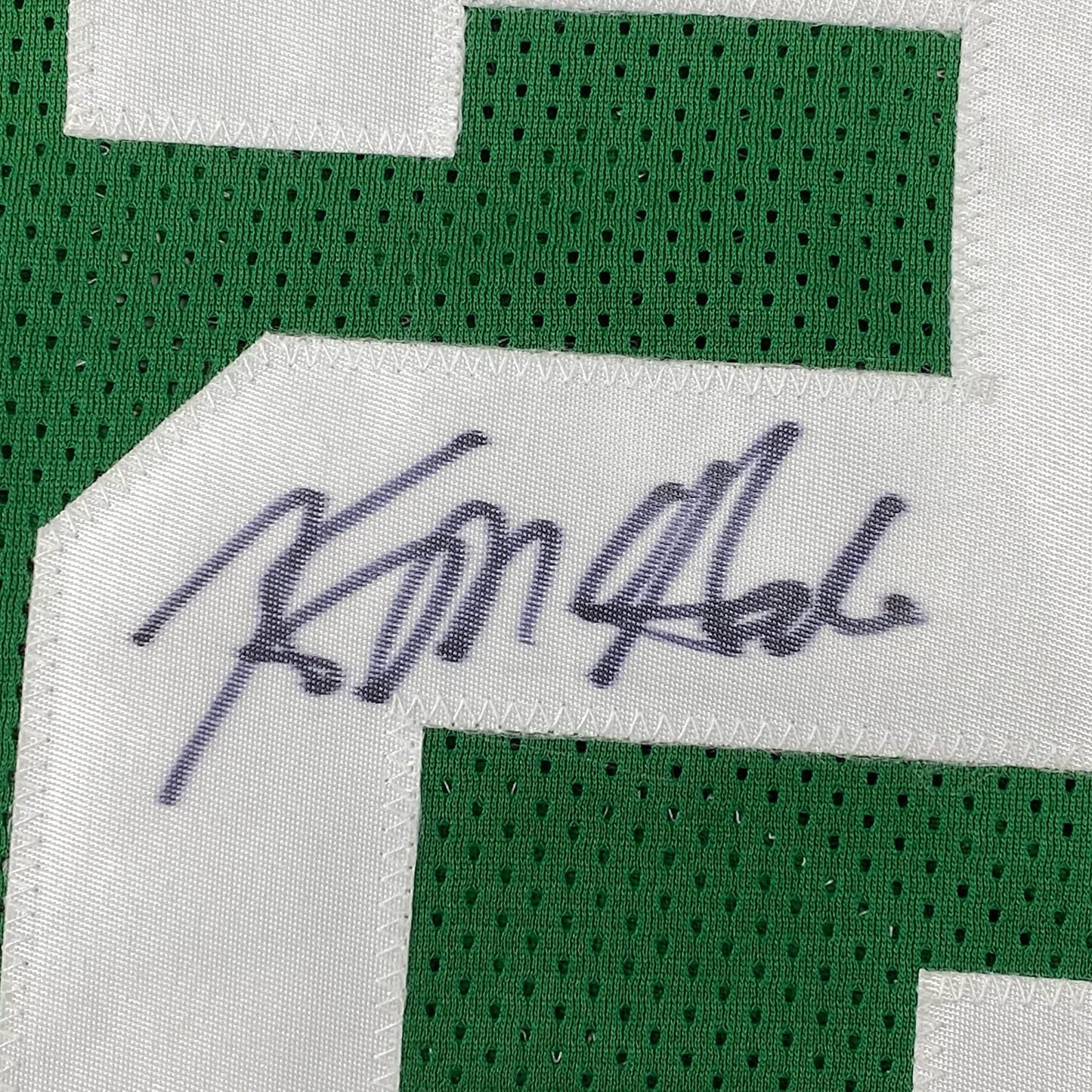 Framed Autographed/Signed Kevin McHale 35x39 Boston Green Basketball Jersey JSA COA