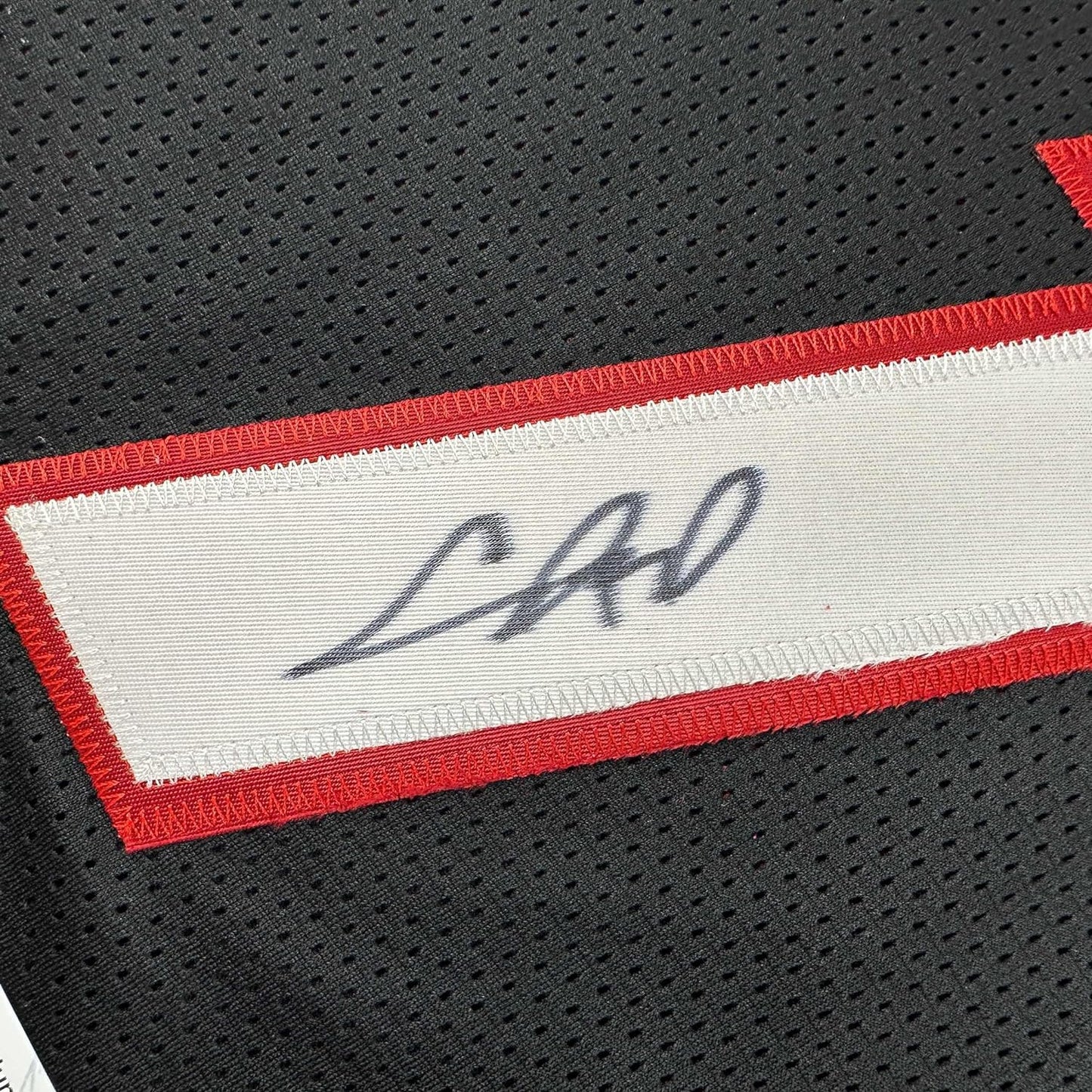 Framed Autographed/Signed Chris Bosh 35x39 Miami Black Basketball Jersey JSA COA