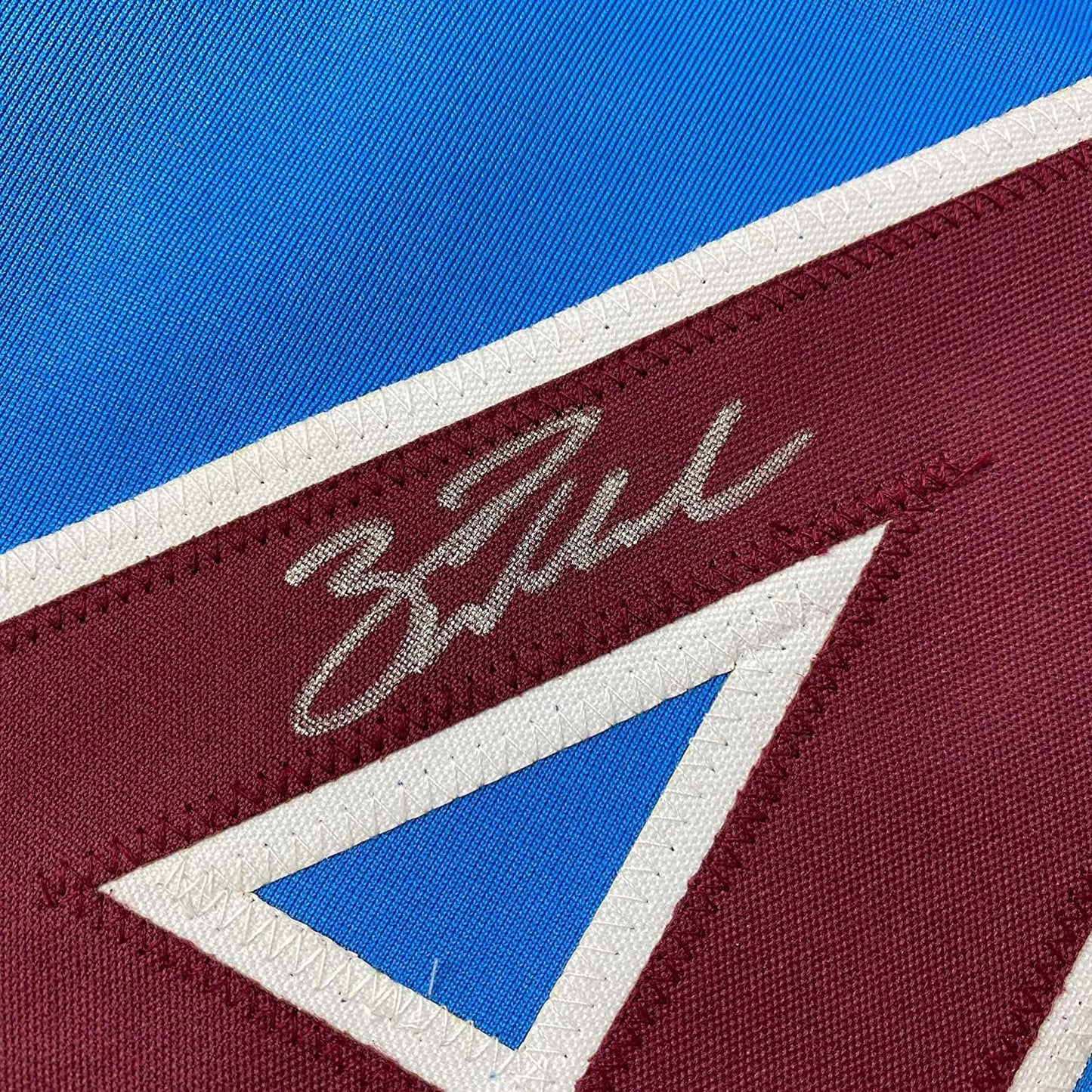 Framed Autographed/Signed Zack Wheeler 35x39 Philadelphia Blue Retro Baseball Jersey PSA/DNA COA - Golden Apple Comics
