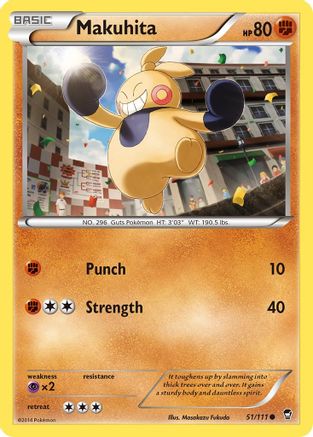 Makuhita 051/111 - XY Furious Fists Reverse Holofoil