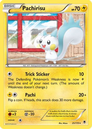 Pachirisu 025/119 - XY Phantom Forces Reverse Holofoil