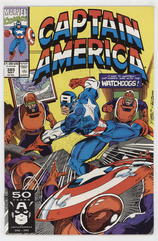 Captain America 385 Marvel 1991 NM Ron Lim Danny Bulandi