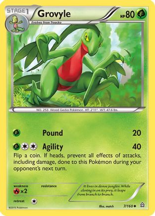 Grovyle 007/160 - XY Primal Clash Reverse Holofoil