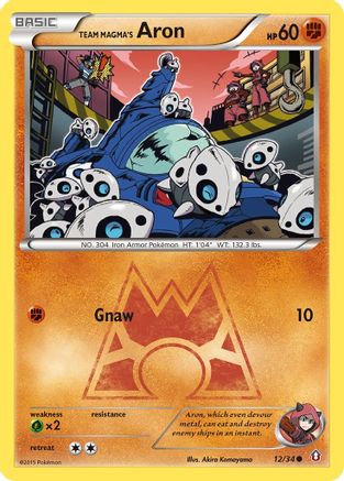 Team Magma's Aron 012/34 - Double Crisis Reverse Holofoil