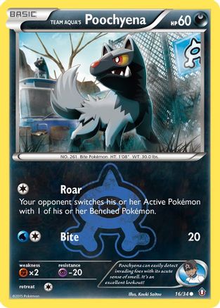 Team Aqua's Poochyena 016/34 - Double Crisis