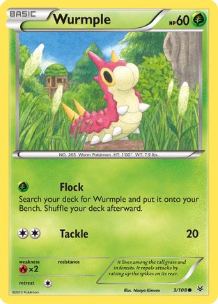 Wurmple 003/108 - XY Roaring Skies Reverse Holofoil