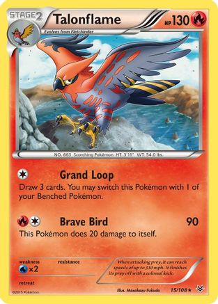 Talonflame 015/108 - XY Roaring Skies Reverse Holofoil