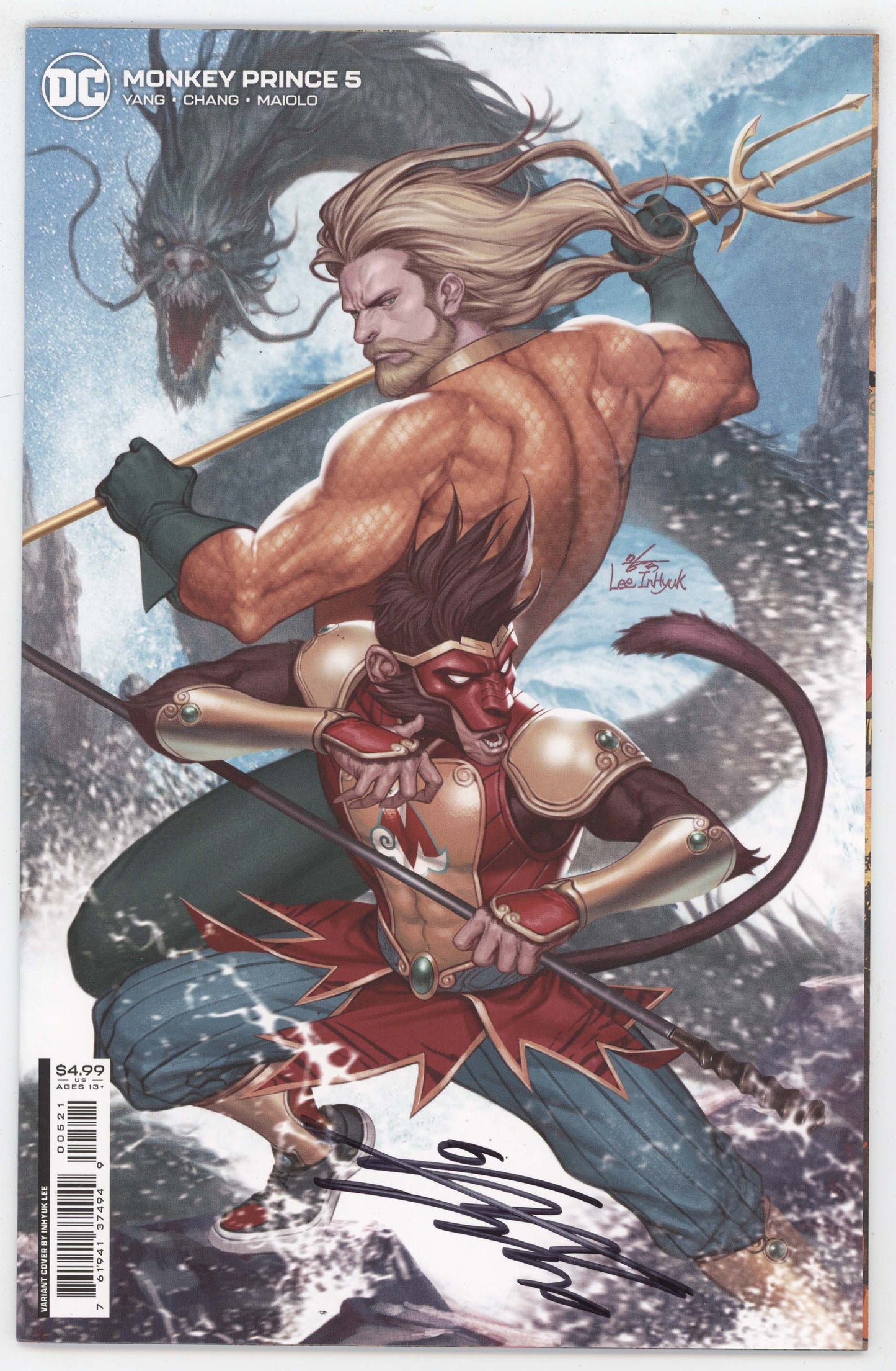 Monkey Prince #5 (Of 12) CVR B Card Stock Signed by Inhyuk Lee COA DC - Golden Apple Comics