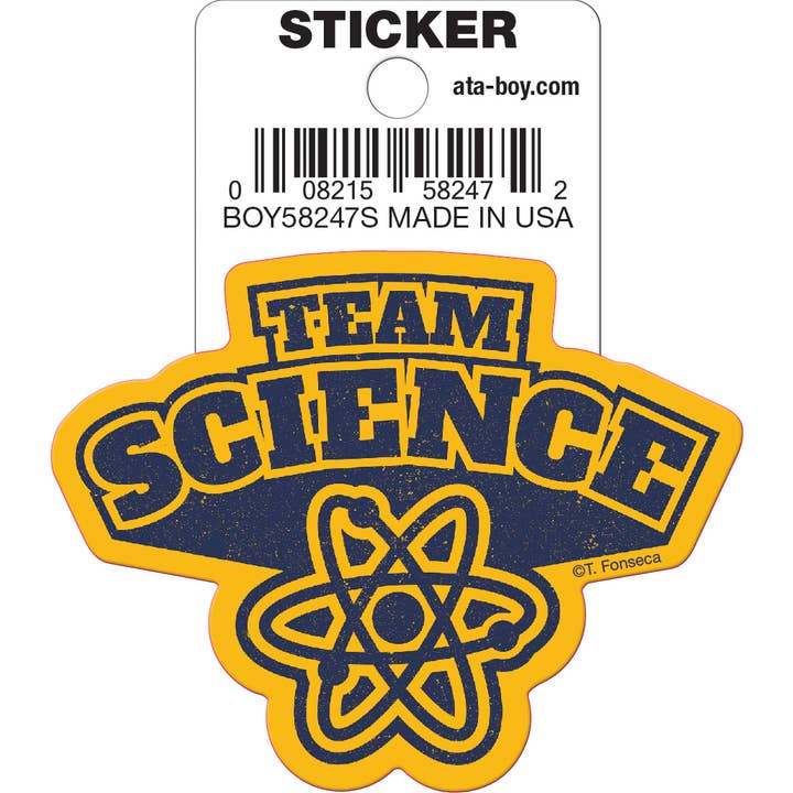 Tobe Fonseca: Team Science Atom Die Cut Vinyl Sticker - 3"