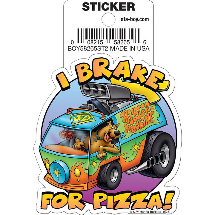 Scooby Doo: I Break For Pizza Die Cut Vinyl Sticker - 3"