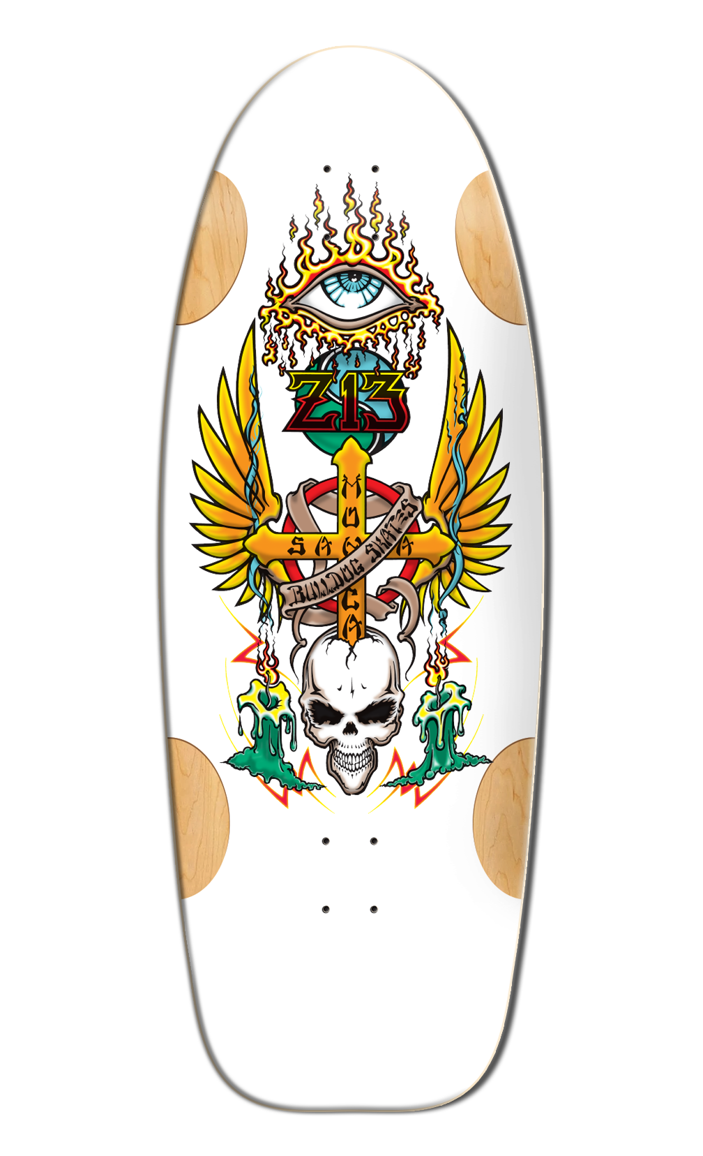 BullDog Designs "Z-13" 11.875" White Formica Skateboard Deck