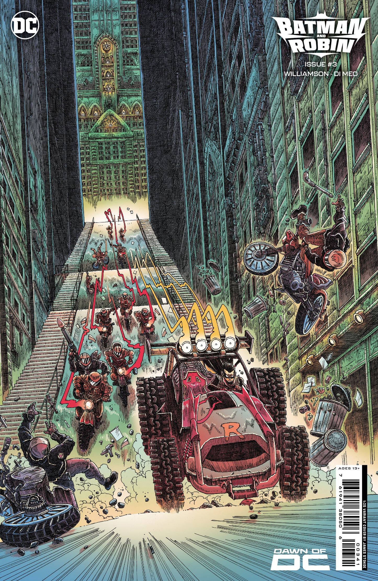 Batman And Robin #3 E 1:25 James Stokoe Card Stock Variant (11/14/2023) Dc - Golden Apple Comics