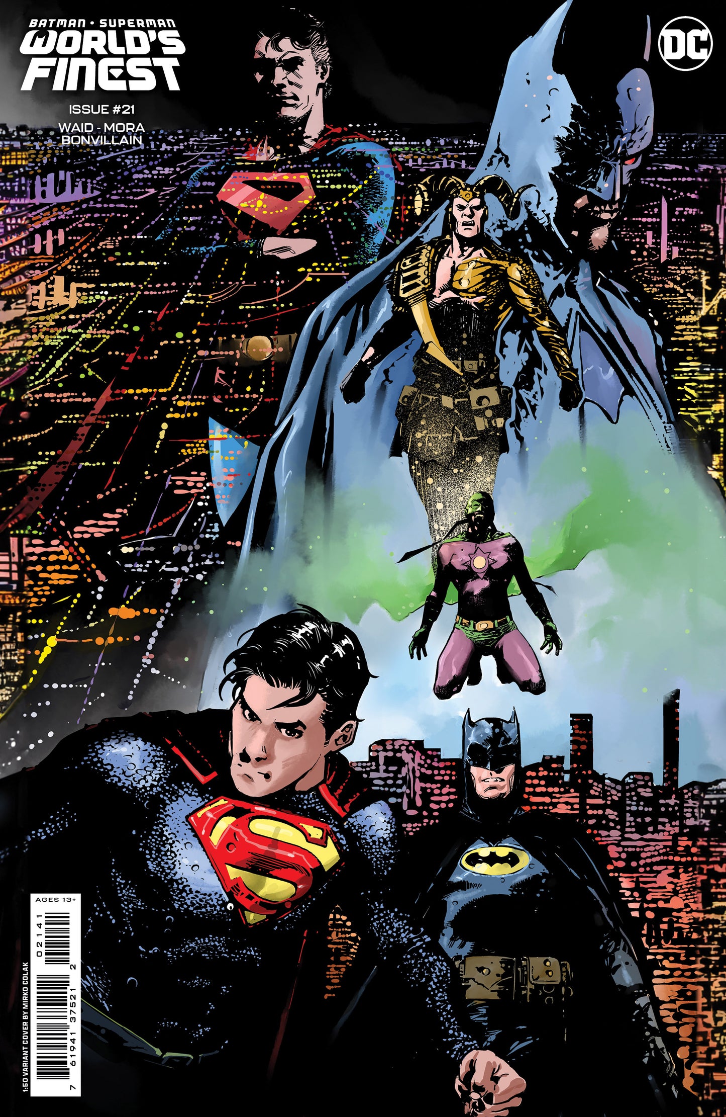 Batman Superman Worlds Finest #21 F 1:50 Mirko Colak Card Stock Variant (11/21/2023) Dc - Golden Apple Comics